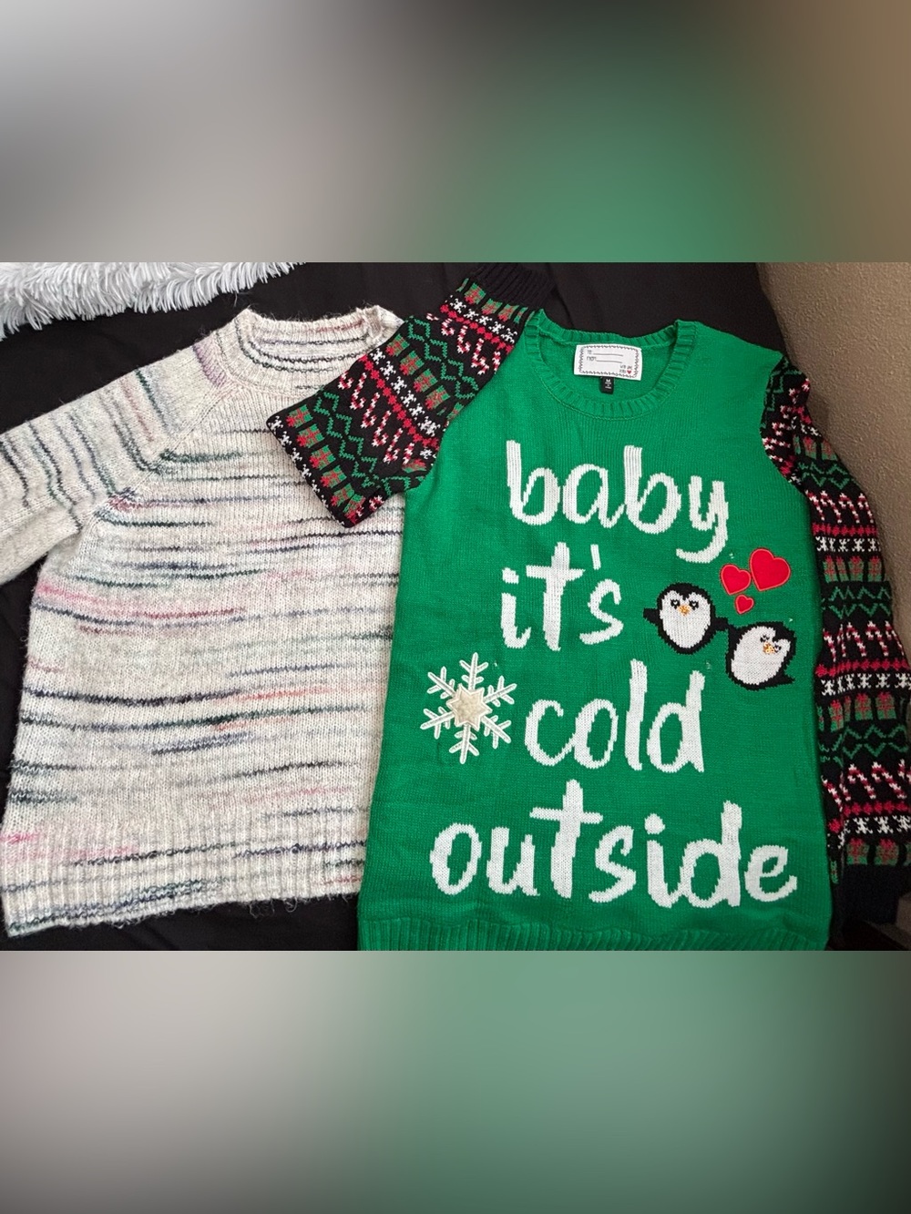 Women’s sweaters | Lot of 2 | Holiday ‘Baby It's Cold Outside' & Fluffy Sweater